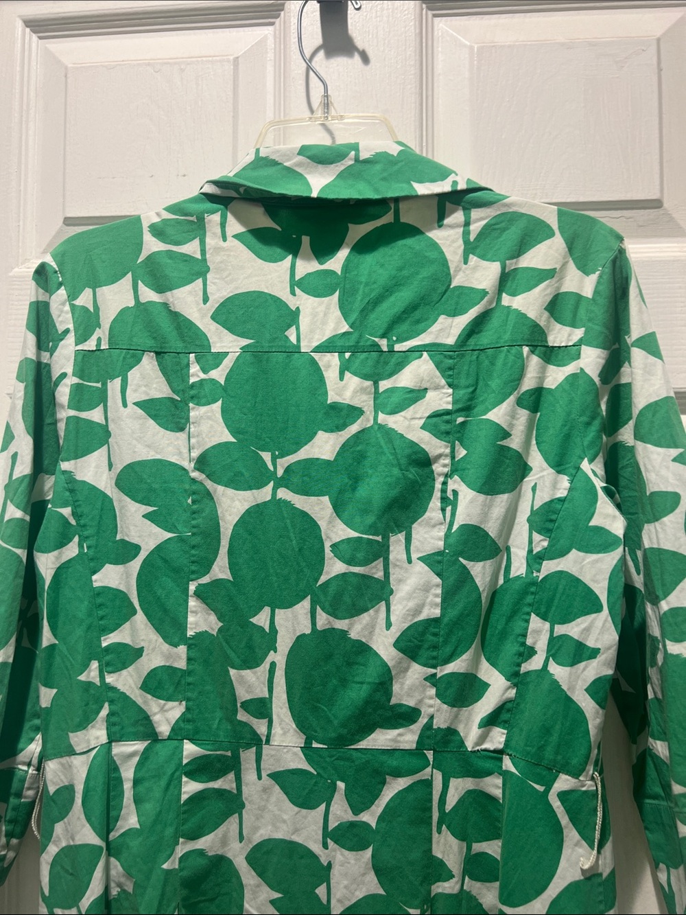 Boden Green Leaf-Print Button-Front Midi Dress - Picture 8 of 10